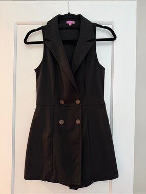 Sleeveless Black Double-Breasted Dress - (Brand: Unknown)